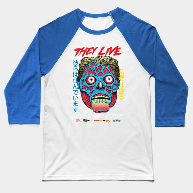 They Live Baseball T-Shirt by BeeryMethod